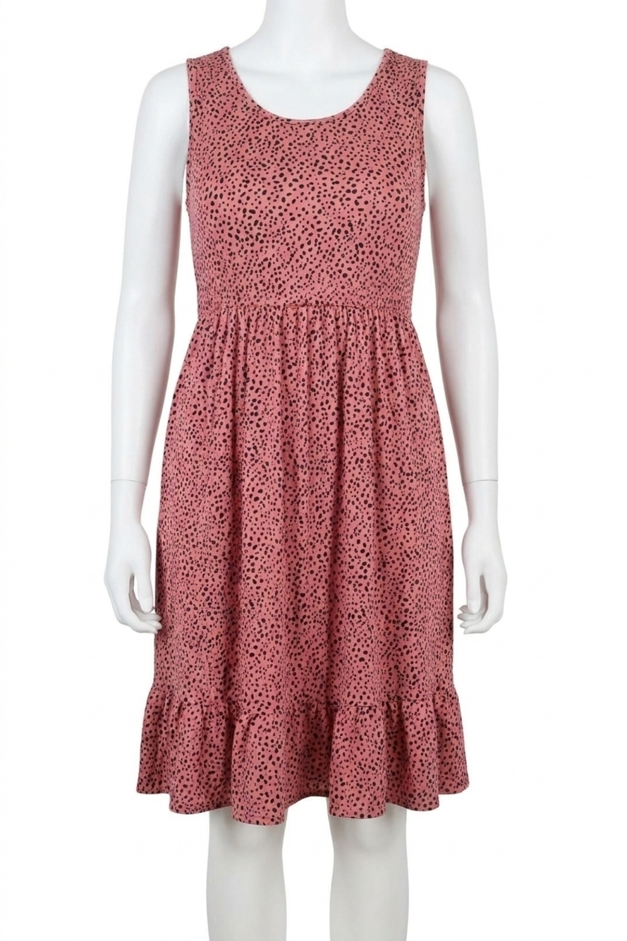 NEW MICHELLE MAE bailey ruffle tank dress in pink dot